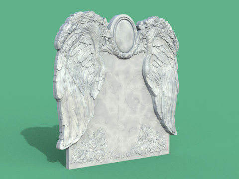 Memorial tombstone with wings 3D Принт Модель