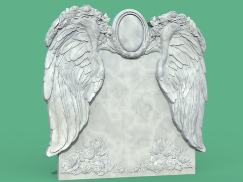 Memorial tombstone with wings 3D Принт Модель