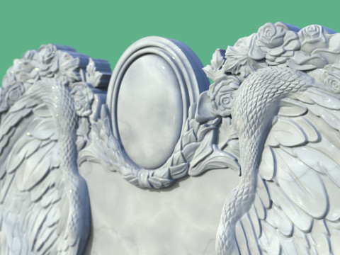 Memorial tombstone with wings 3D Принт Модель
