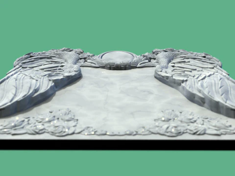 Memorial tombstone with wings 3D Print Model