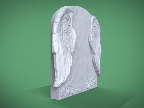 Memorial tombstone with wings 3D 打印模型