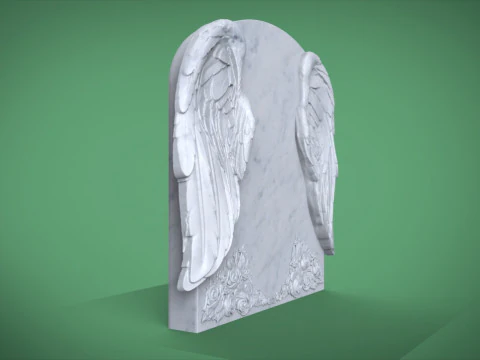 Memorial tombstone with wings 3D Print Model