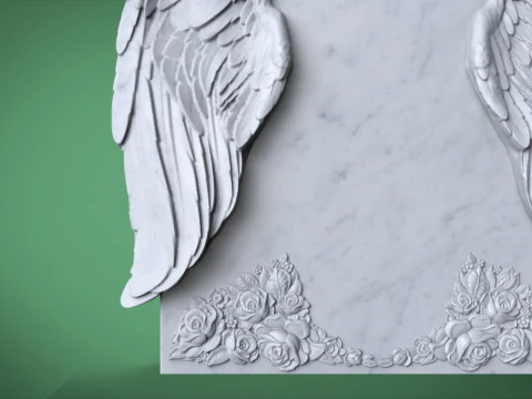 Memorial tombstone with wings 3D Print Model