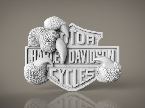 Harley Davidson Logo Relief for CNC-3D Print STL Ready 3D print model 3D 프린트 모델