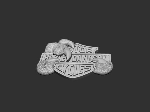 Harley Davidson Logo Relief for CNC-3D Print STL Ready 3D print model 3D 프린트 모델