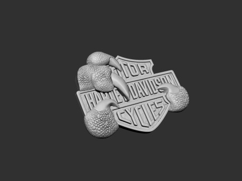 Harley Davidson Logo Relief for CNC-3D Print STL Ready 3D print model 3D 프린트 모델