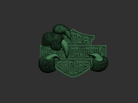Harley Davidson Logo Relief for CNC-3D Print STL Ready 3D print model 3D 프린트 모델