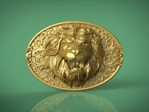 Lion Head Bas Relief Modelo de impresión 3D