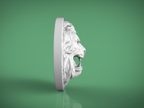 Lion Head Bas Relief 3D Принт Модель