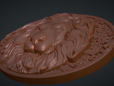 Lion Head 3D Print Model