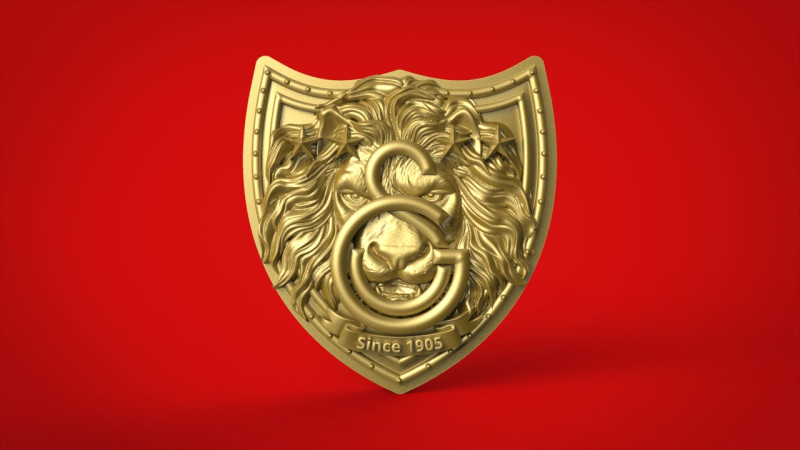 Galatasaray Football Club Logo Modello di stampa 3D .c4d .max .obj .3ds .fbx .stl .blend