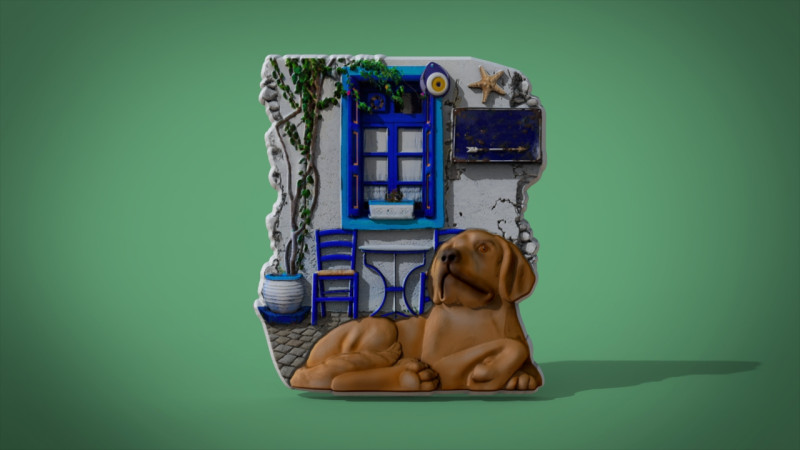 Dog Souvenir Fridge Magnet 3D Print Model .c4d .max .obj .3ds .fbx .stl .blend