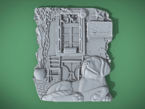 Dog Souvenir Fridge Magnet 3D Print Model