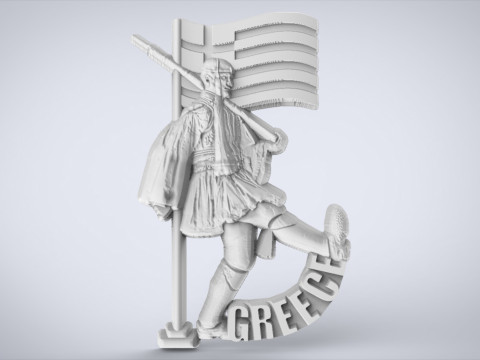 Greek Souvenir Fridge Magnet Evzones 3D 프린트 모델