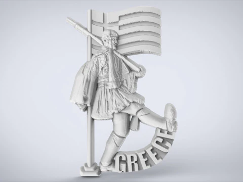 Greek Souvenir Fridge Magnet Evzones 3D Print Model
