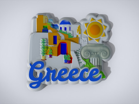 Greek Souvenir Fridge Magnet 3D Druckmodell
