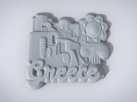 Greek Souvenir Fridge Magnet Modelo de impresión 3D