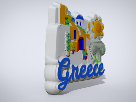 Greek Souvenir Fridge Magnet Modelo de impresión 3D