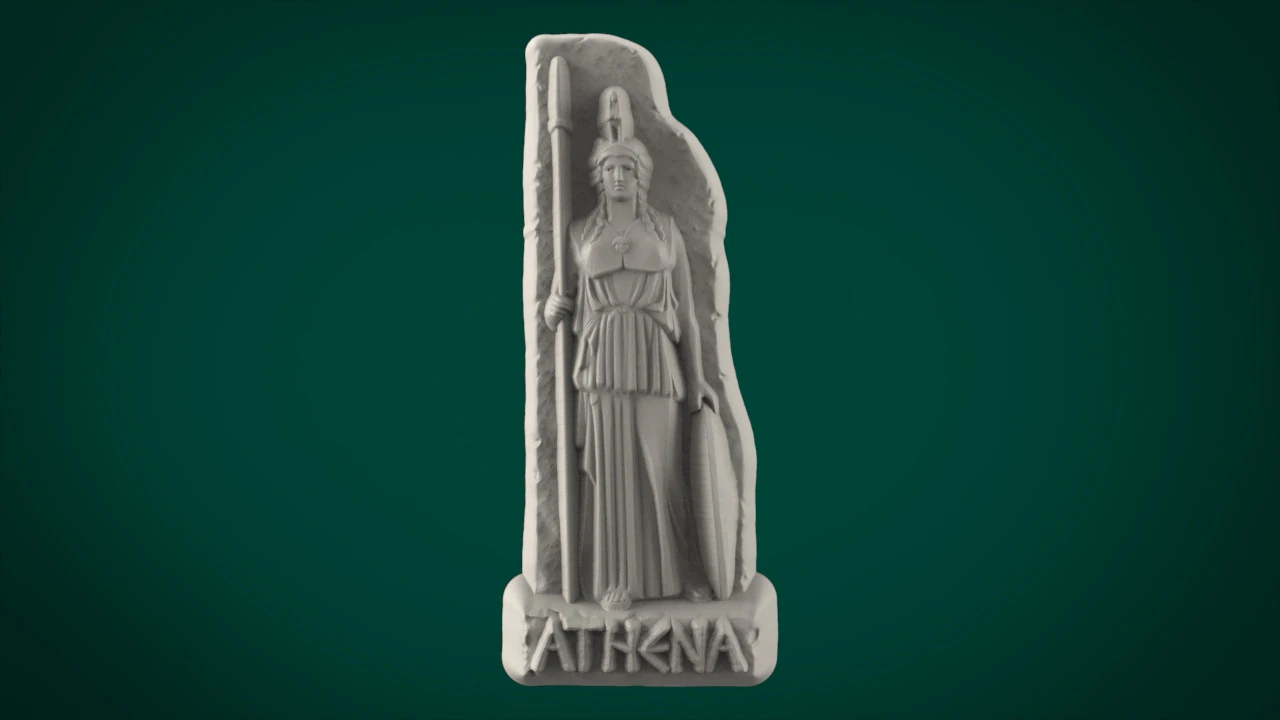 Athena bas relief 3D Print Model .c4d .max .obj .3ds .fbx .stl .blend