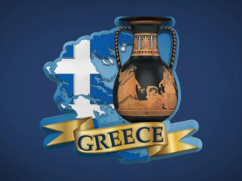 Lembrança da Grécia Modelo de Impressão 3D