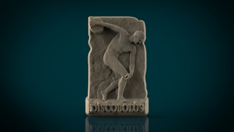 Discobolus of myron bas relief 3Dプリントモデル .c4d .max .obj .3ds .fbx .stl .blend