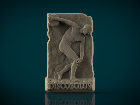 Discobolus of myron bas relief 3D 프린트 모델