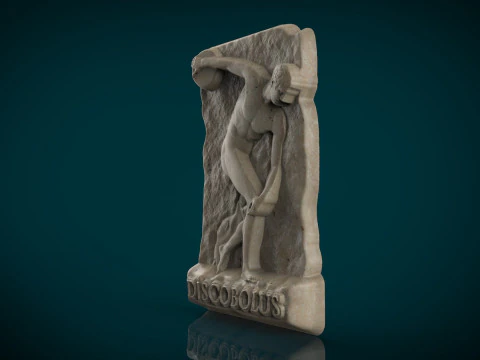 Discobolus of myron bas relief 3D Print Model