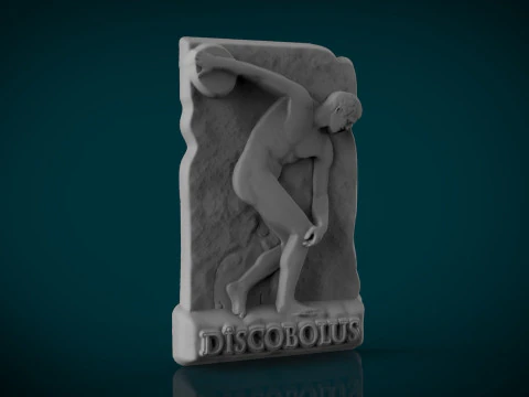 Discobolus of myron bas relief 3D Print Model