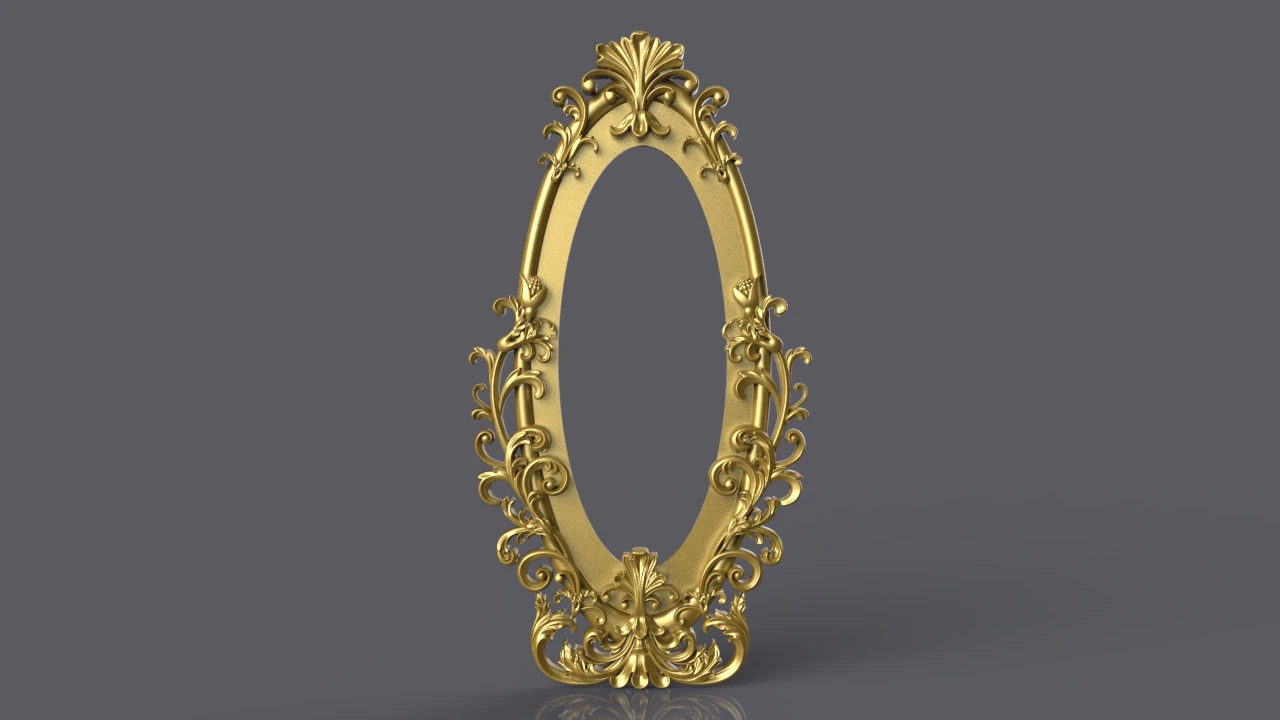 Classic Mirror Frame 3D Print Model .c4d .max .obj .3ds .fbx .stl .blend 