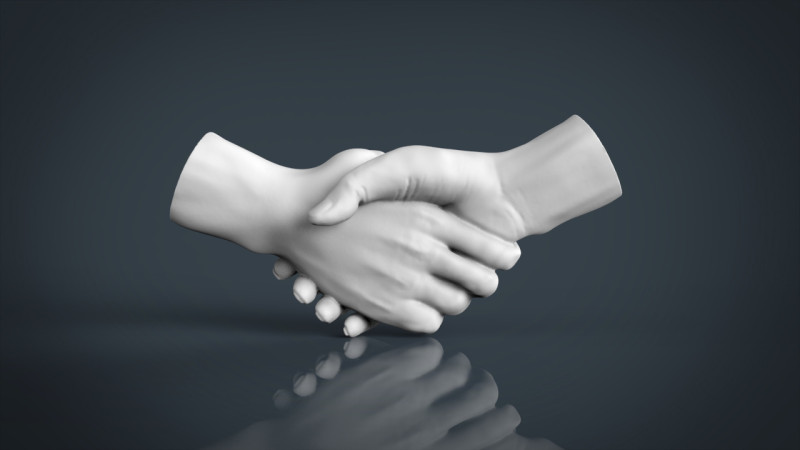 Shake hands 3D 3D Принт Модель .c4d .max .obj .3ds .fbx .stl .blend