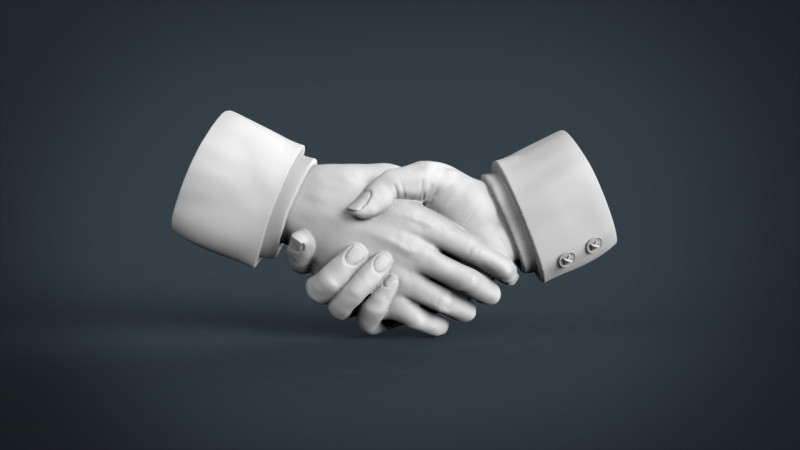 Shake hands 3D Print Model .c4d .max .obj .3ds .fbx .stl .blend 