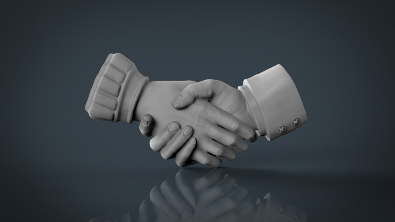 Shake hands 3D 프린트 모델 .c4d .max .obj .3ds .fbx .stl .blend