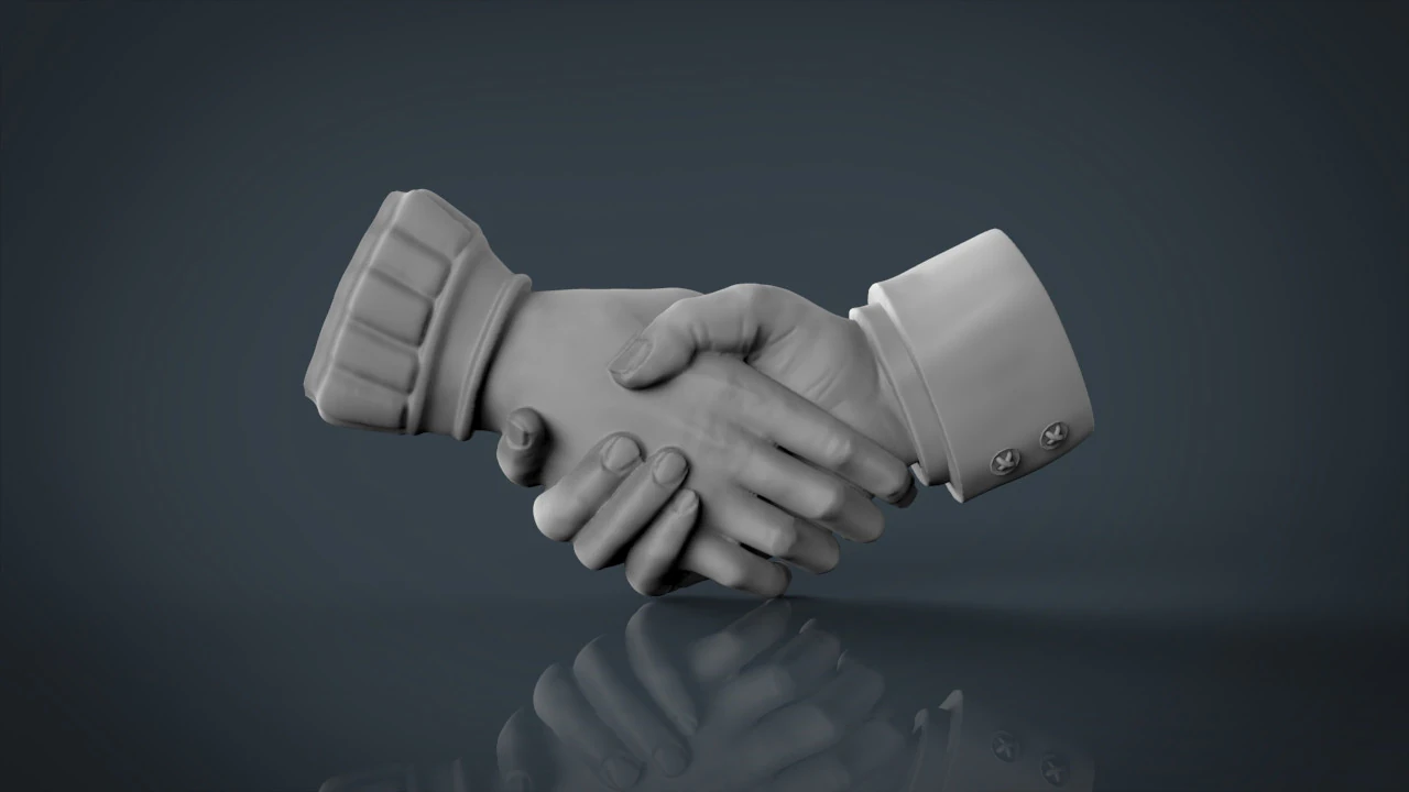 Shake hands 3D Print Model .c4d .max .obj .3ds .fbx .stl .blend 