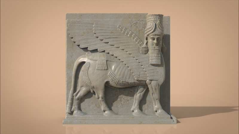 Assyrian Human headed winged bull 3D Print Model .c4d .max .obj .3ds .fbx .stl .blend 