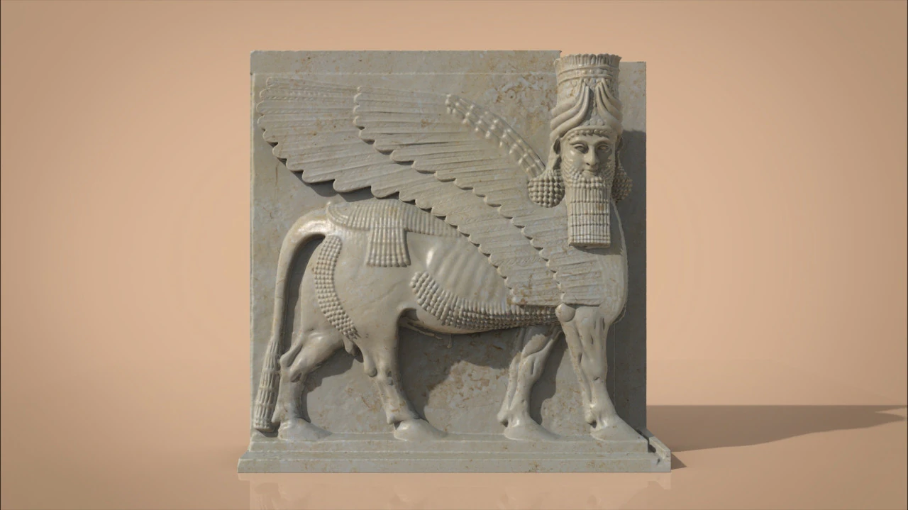 Assyrian Human headed winged bull 3D Print Model .c4d .max .obj .3ds .fbx .stl .blend