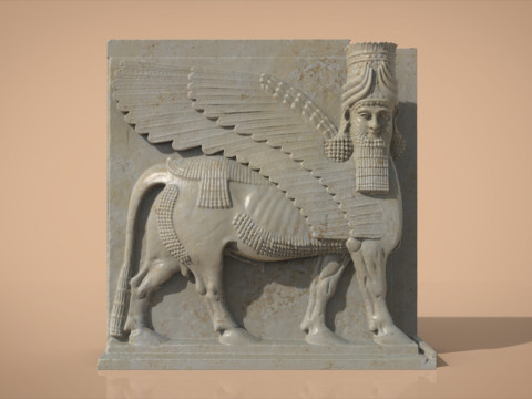 Assyrian Human headed winged bull 3D Druckmodell