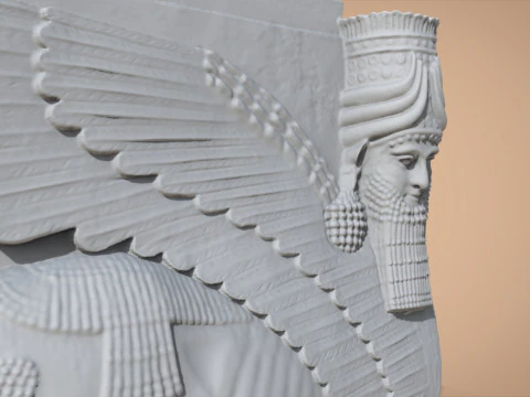 Assyrian Human headed winged bull 3D Print Model