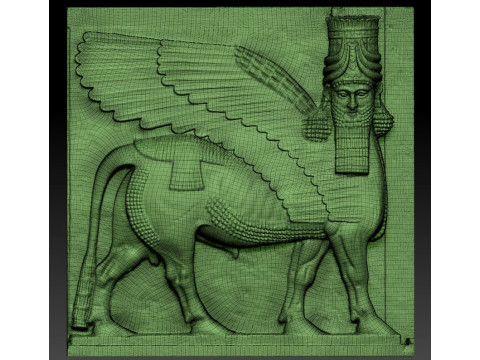 Assyrian Human headed winged bull 3D Print Model