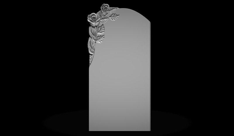 Memorial tombstone with roses 3D Print Model .c4d .max .obj .3ds .fbx .stl .blend