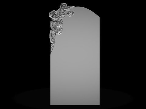 Memorial tombstone with roses Modèles 3D en vedette