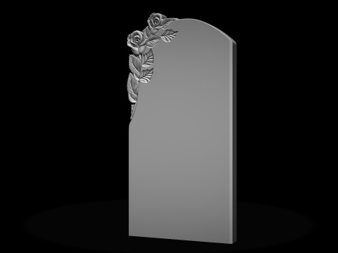 Memorial tombstone with roses 3D Print Model