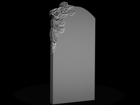 Memorial tombstone with roses 3D Print Model