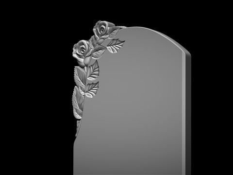 Memorial tombstone with roses 3D Print Model