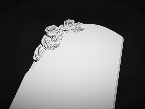 Memorial tombstone with roses 3D Print Model