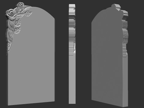 Memorial tombstone with roses 3D Print Model