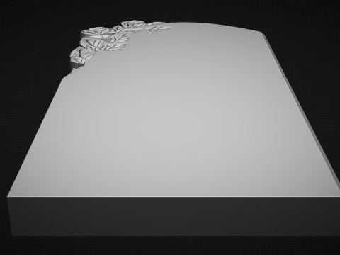 Memorial tombstone with roses 3D Print Model