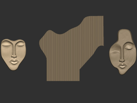 Abstract Face Wall decor 3D 打印模型