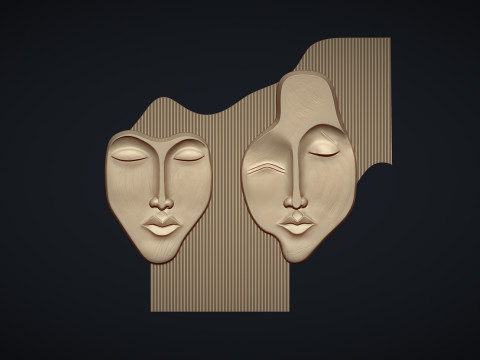 Abstract Face Wall decor 3D Print Model