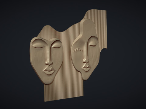 Abstract Face Wall decor 3D 打印模型