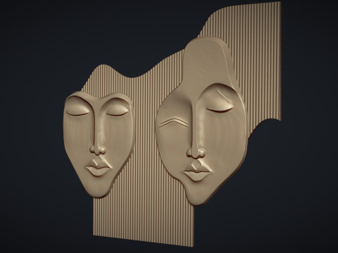 Abstract Face Wall decor 3D 打印模型